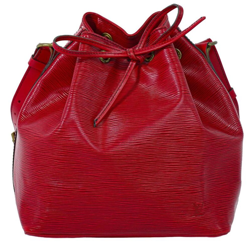 Louis Vuitton Petit Noe Epi Leather Red Leather Handbag